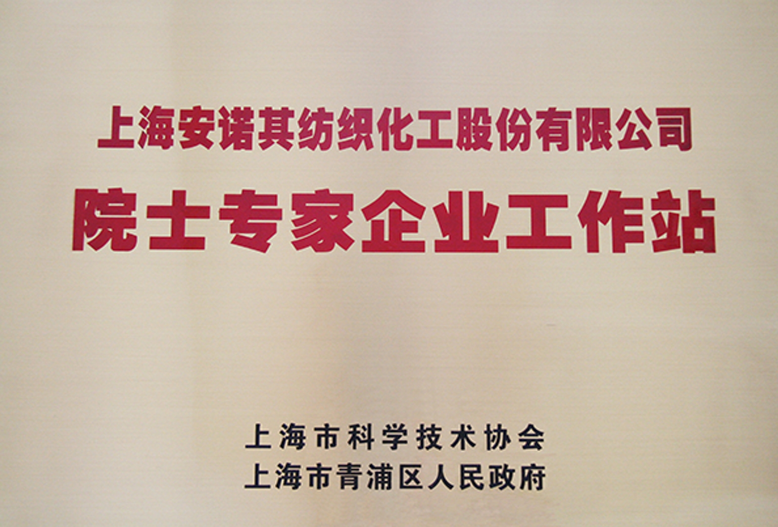 2012年成立上海市院士專家企業(yè)工作站