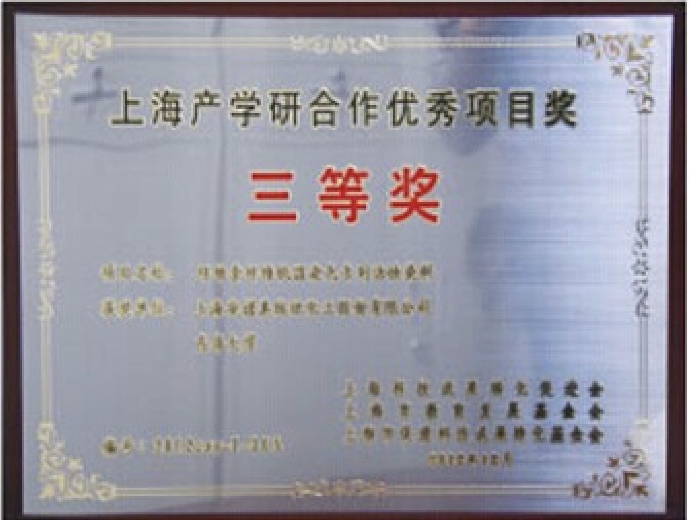 上海產(chǎn)學(xué)研合作優(yōu)秀項(xiàng)目獎(jiǎng)